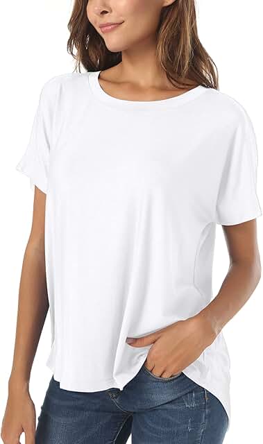 Casual Short Sleeve High Low Loose T-Shirt for Women