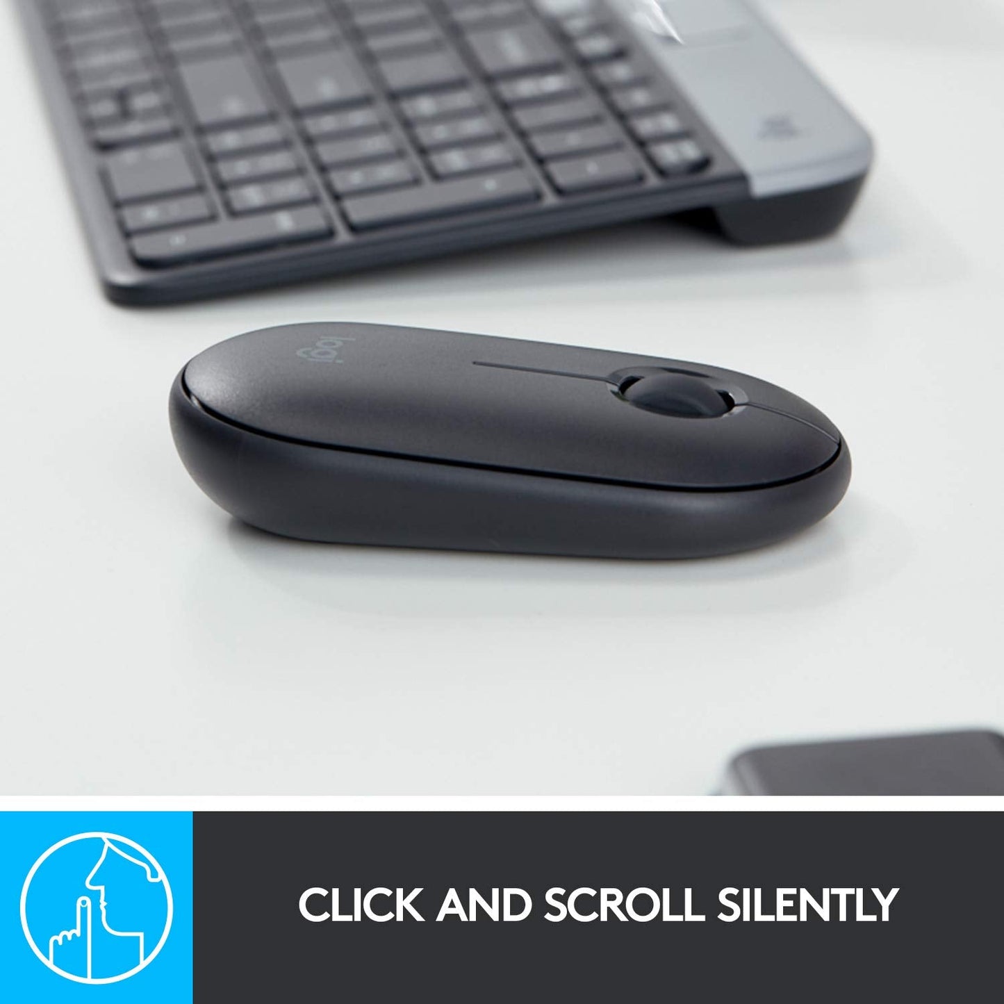 Pebble i345 Wireless Bluetooth Mouse for iPad - Graphite