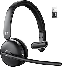 Wireless headset with mic, noise cancelling, 60H battery