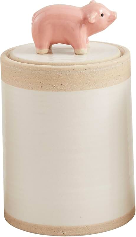 Christmas Ceramic Food Storage Jar with Lid, 24.7 OZ