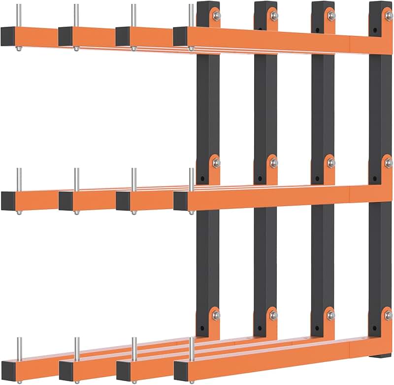 Heavy Duty 6-Level Wall Mount Lumber Storage Racks (4 Pack)