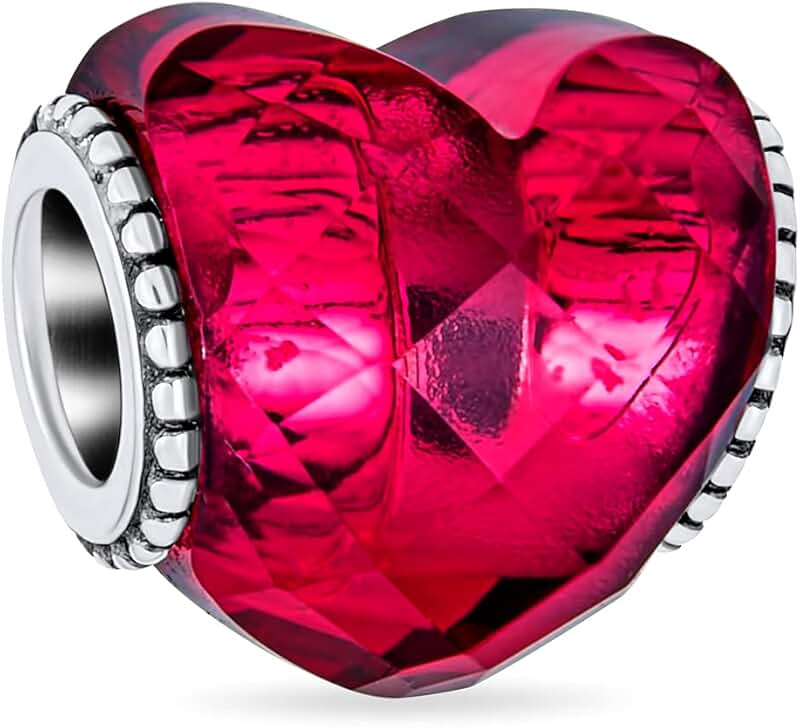 Personalized Love Heart Charm with Pink CZ and Flower Design