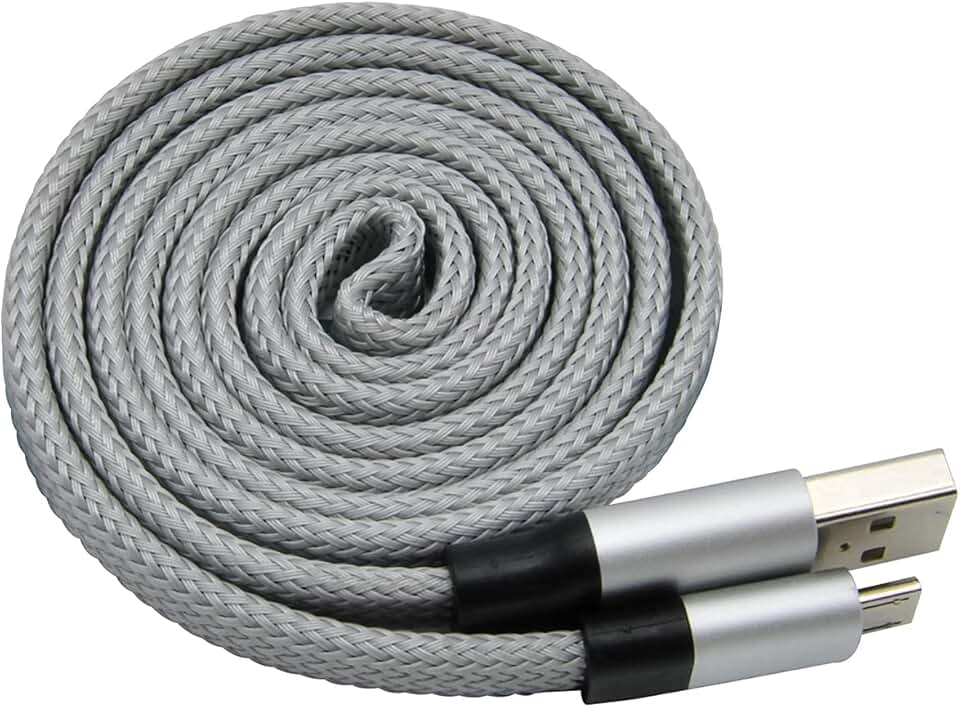 3 Foot Silver USB to Micro Retracting Cable