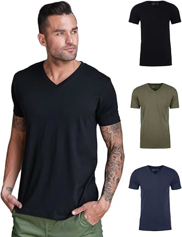 Men's V Neck T Shirts, Modern Fit, 2XL