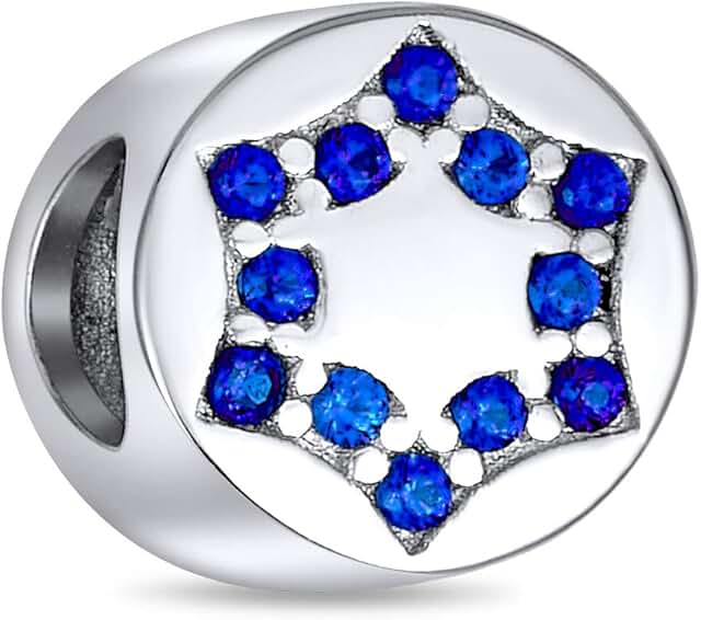 Blue Star of David Menorah Charm for Women and Teens