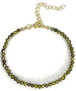 Colorful 14K Gold Plated Beaded Gemstone Bracelet for Women