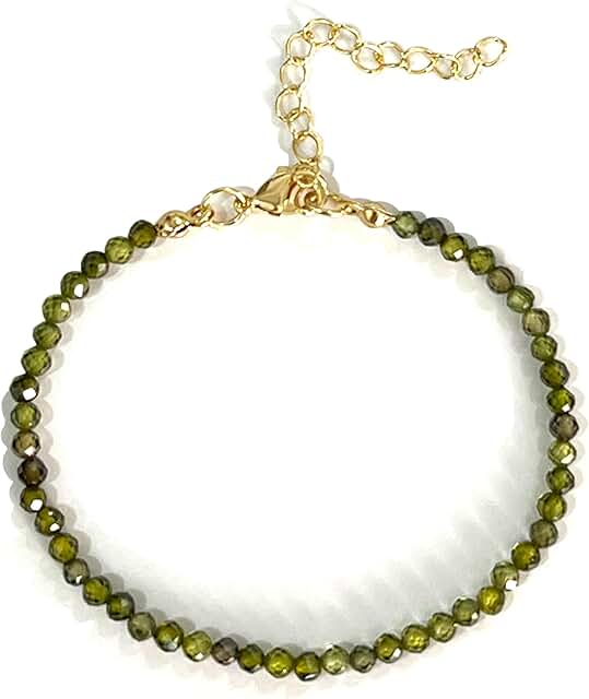 Colorful 14K Gold Plated Beaded Gemstone Bracelet for Women