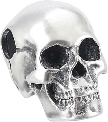 Sterling Silver Skull Spacer Bead for Jewelry Making