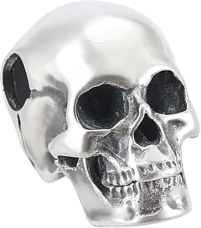 Sterling Silver Skull Spacer Bead for Jewelry Making