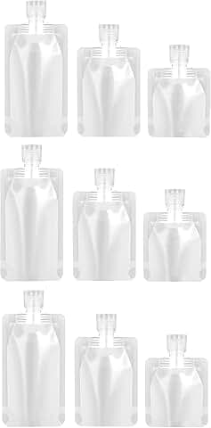 Refillable Travel Liquid Pouch Set, Leak-Proof, 3 Pack