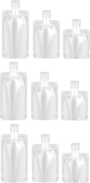 Refillable Travel Liquid Pouch Set, Leak-Proof, 3 Pack