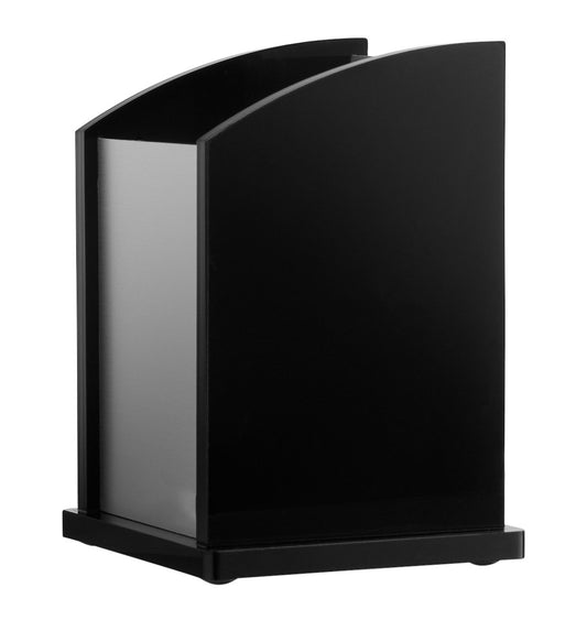 Black acrylic and silver aluminum pen holder