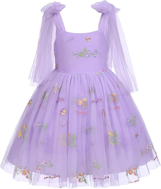Baby Girl Sleeveless Butterfly Floral Tulle Dress