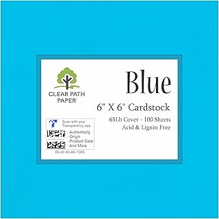 Blue 6x6 inch cardstock, 65 lb, 100 sheets