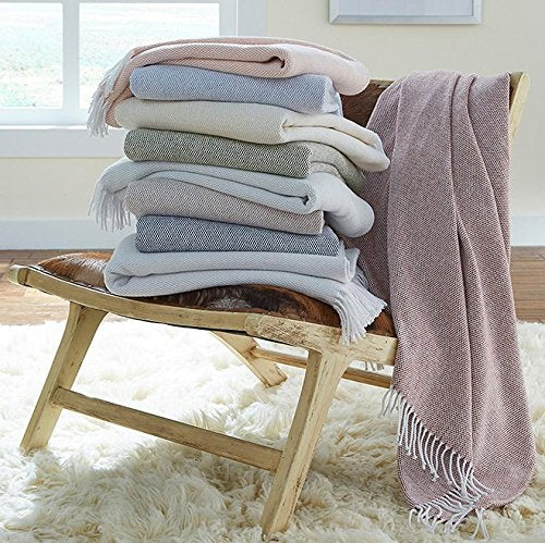 Terzo 100% Brushed Cotton Throw  Sand/White