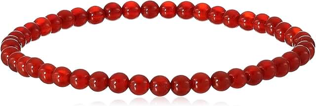 Red Agate 4mm Round Stretch Bracelet in Multiple Sizes