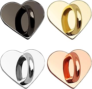 Set of 4 Phone Charm Hooks with Heart Grip Rings