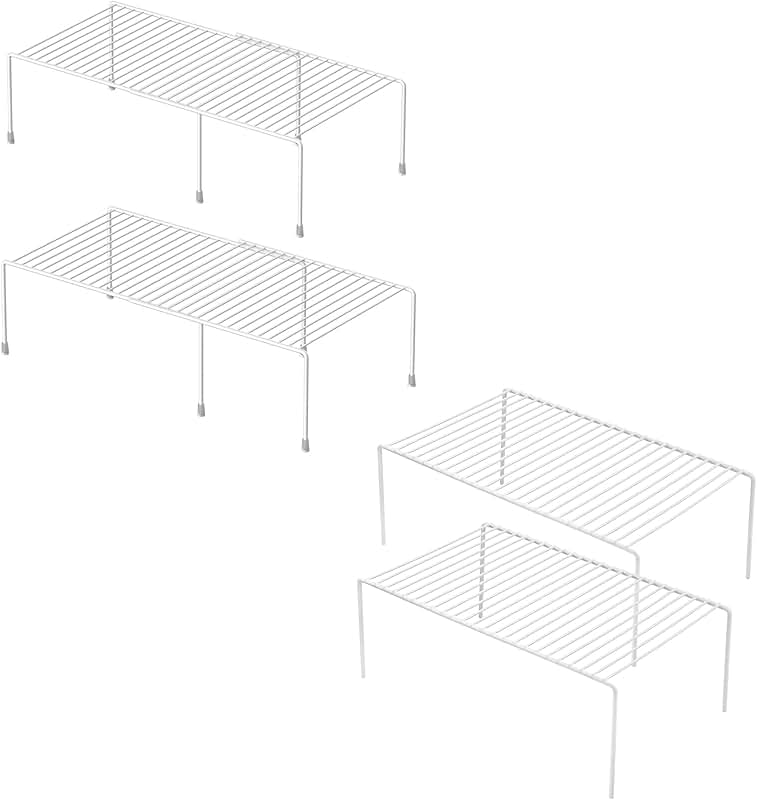 Expandable Metal Cabinet Storage Shelf, 4 Pieces
