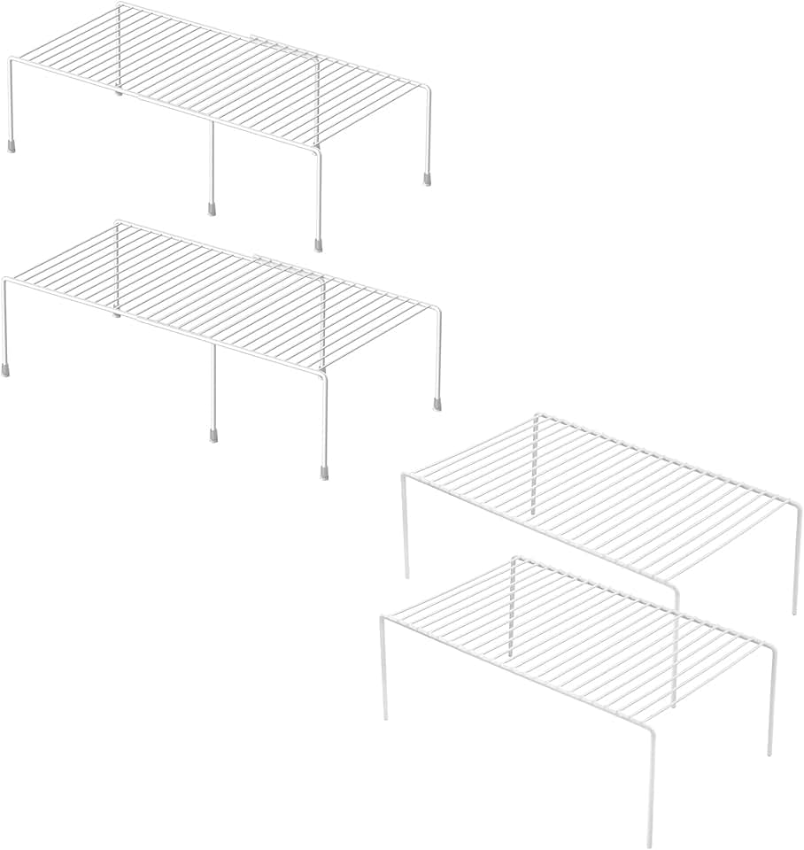 Expandable Metal Cabinet Storage Shelf, 4 Pieces