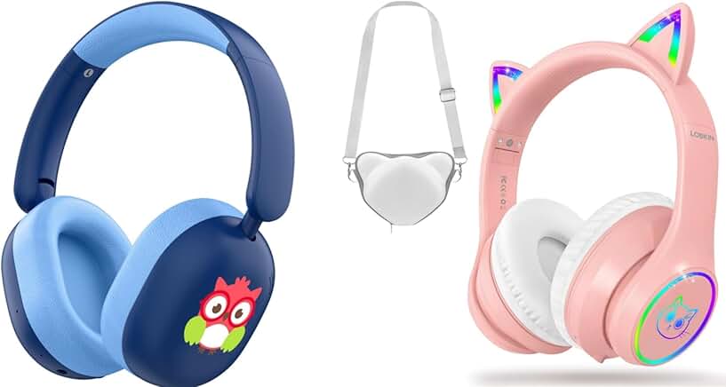 Wireless Kids Headphones with Mic, 35H Playtime, Foldable