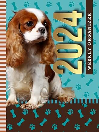 2024 Weekly Organizer with Dog Paw Pattern