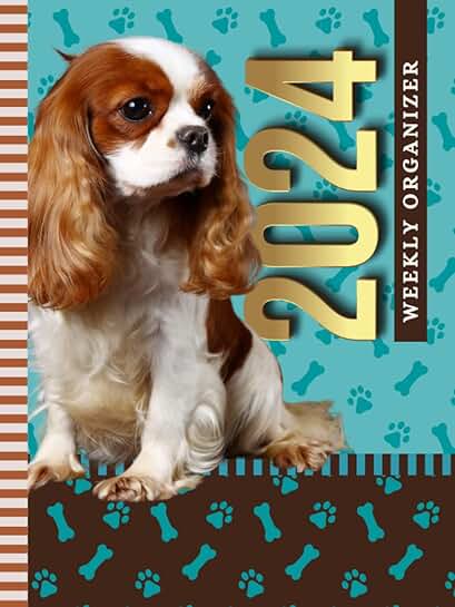 2024 Weekly Organizer with Dog Paw Pattern