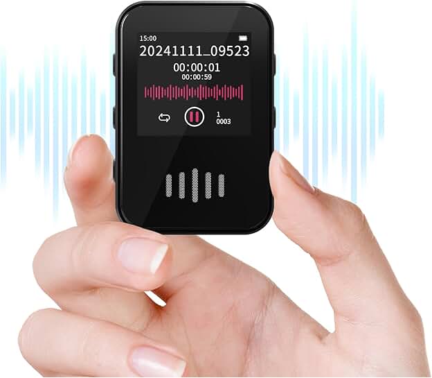 128GB Voice Recorder with Screen and Noise Reduction