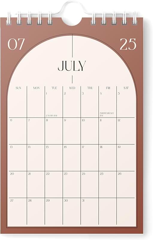 Mini Wall Calendar 2025-2026, Vertical 6x9 inch