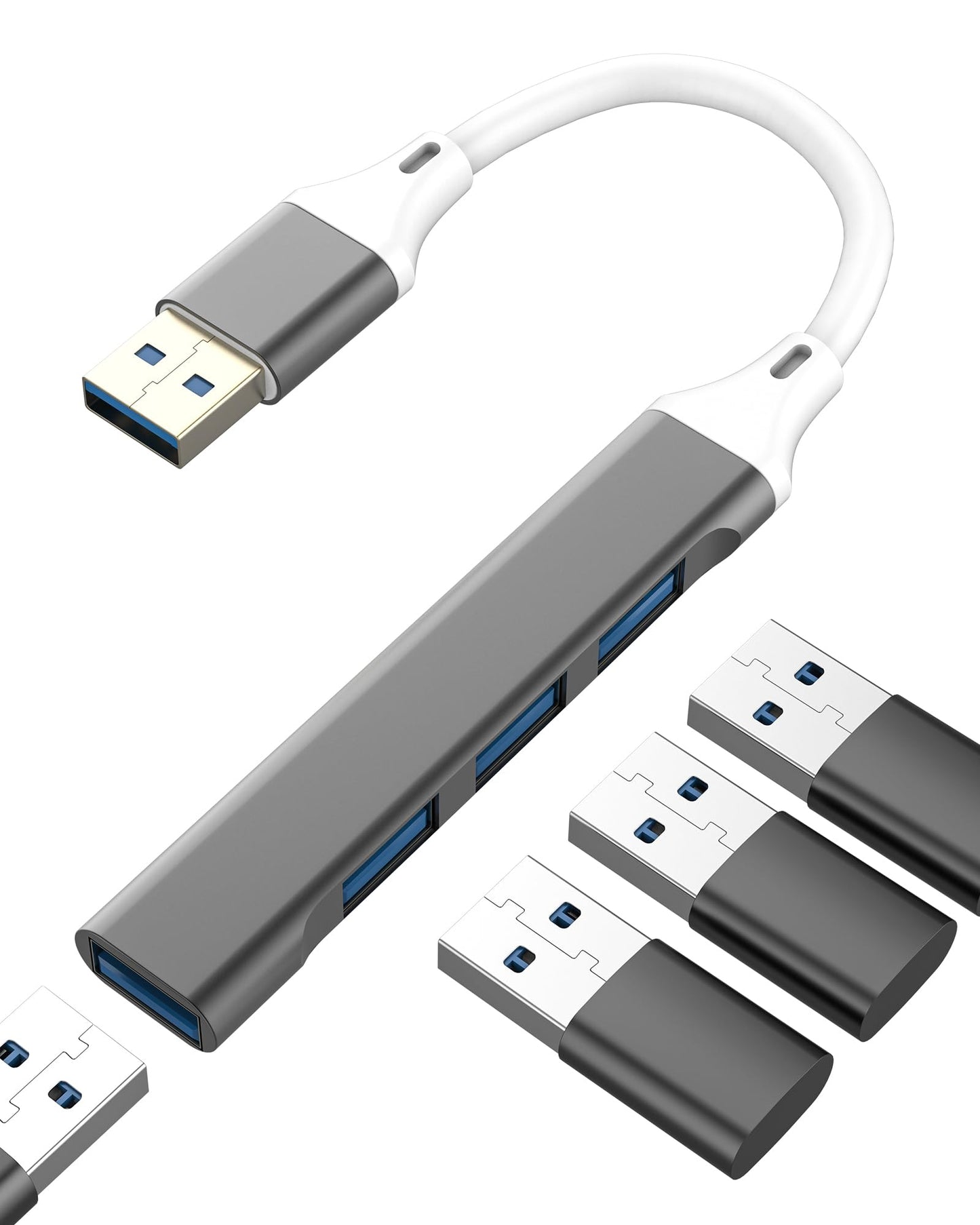 USB 3.0 4-Port Hub and Data Transfer Adapter