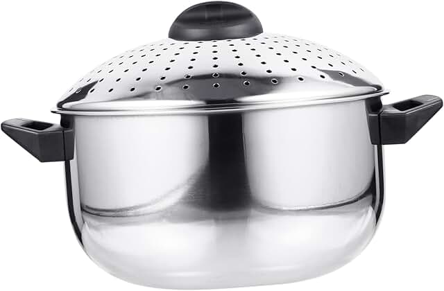 Stainless Steel Noodle Cooking Pot with Strainer Lid