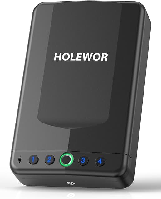 Small biometric pistol safe for quick access