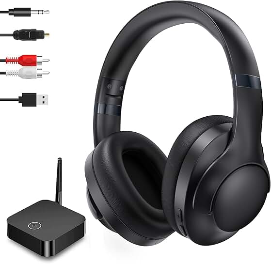 Wireless TV Headphones with Long Range and Volume Control