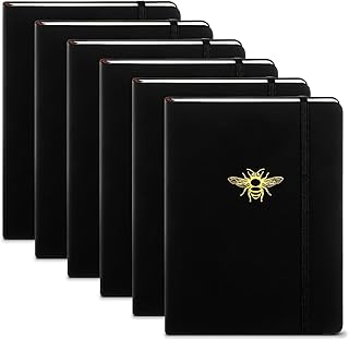 Black Bee Leather Journals for Writing, 6 Pack