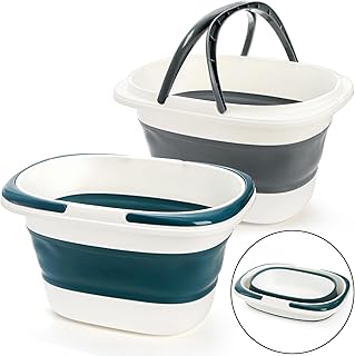 2 Pack Collapsible Plastic Buckets for Cleaning and Outdoors