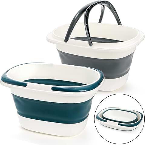2 Pack Collapsible Plastic Buckets for Cleaning and Outdoors