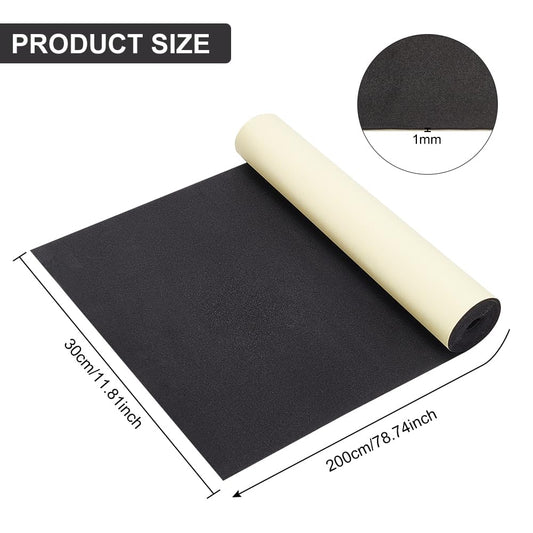 Black EVA Foam Roll 78.7x11.8 Inch 1mm Thick