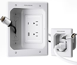 Wall Mount TV Cord Hider with USB and Outlets