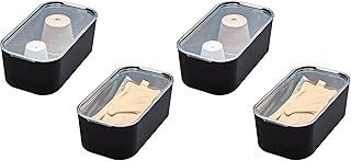 Set of 2 Clear Short Storage Bins with Lids