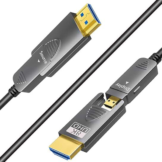 75ft 8K Fiber Optic HDMI Cable with Micro HDMI to HDMI 2.1
