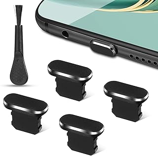 Black port plug covers with cleaning brush, 4-pack