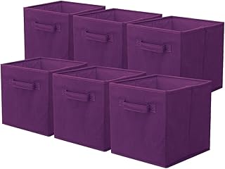 Foldable Fabric Storage Bins with Handles, 6 Pack