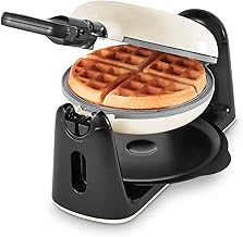 Cream Belgian Waffle Maker with Ceramic Coating