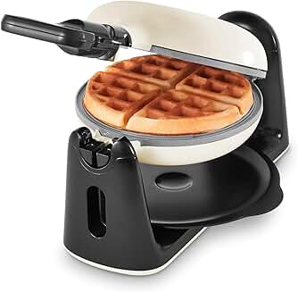 Cream Belgian Waffle Maker with Ceramic Coating