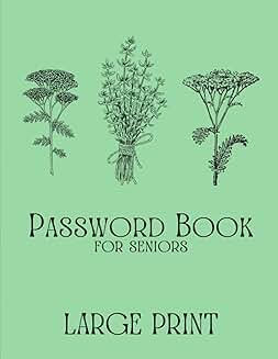 Large Print Floral Password Log Book for Seniors