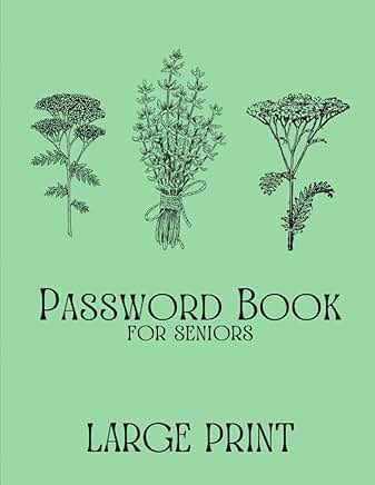 Large Print Floral Password Log Book for Seniors