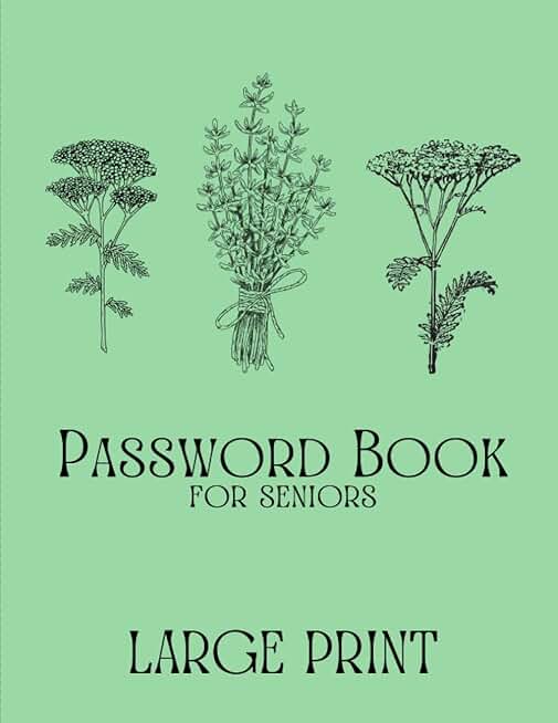 Large Print Floral Password Log Book for Seniors