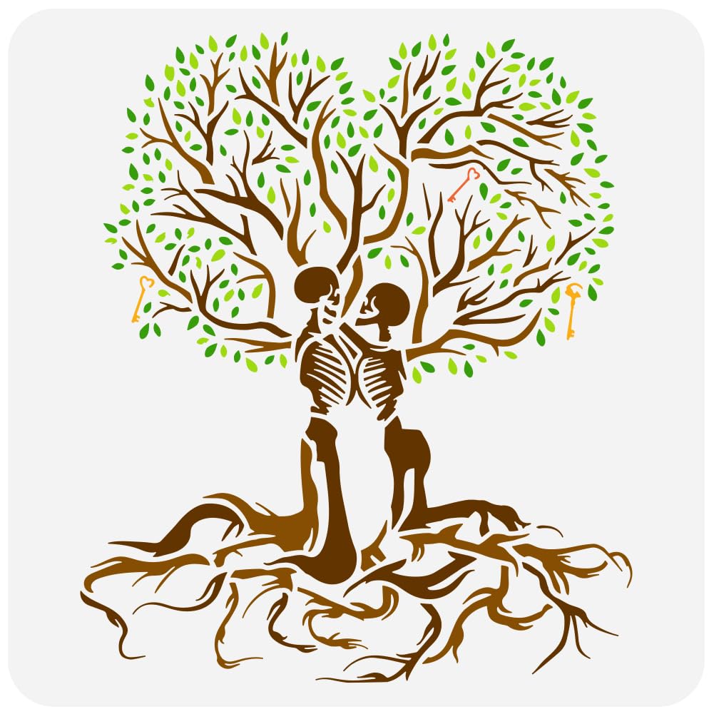11.8x11.8 Inch Plastic Skull Tree of Life Wall Decor