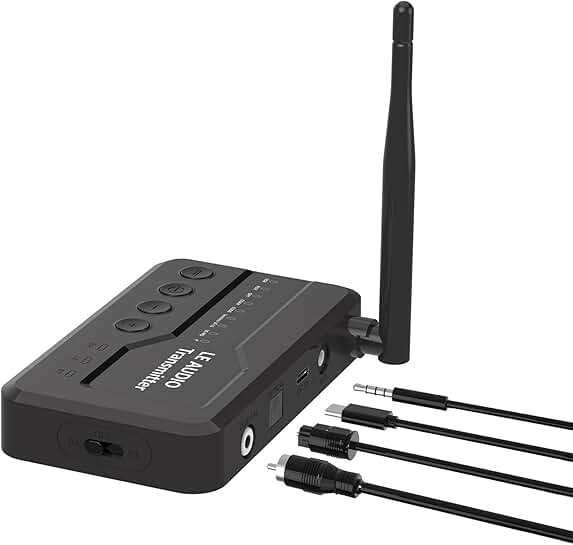 Bluetooth transmitter for TV with multiple audio inputs