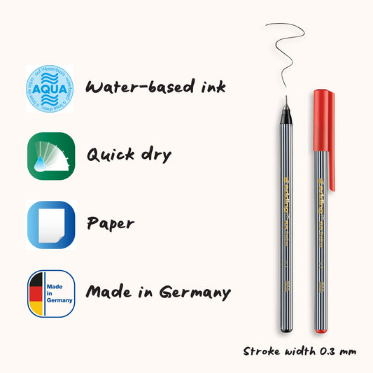 16 Multi-Colored Fine Point Fineliner Pens