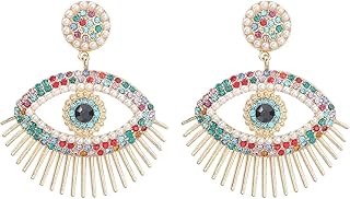 Colorful Evil Eye Dangle Earrings for Women